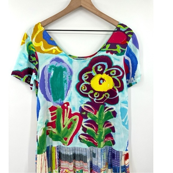 Jams World Flower Field Ruffle Hem Babydoll Hatti Dress - Multicolor -  Size XS - Picture 5 of 8